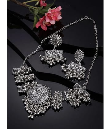 Sunhari Jewels Silver Alloy Necklace Set ( Pack of 1 ) - Silver