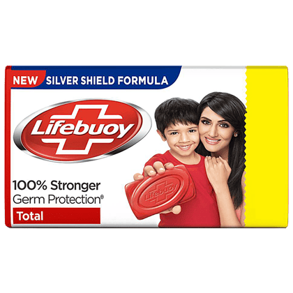 Lifebuoy Total Soap, 100% Stronger Germ Protection, New Silver Shield Formula, 46 g