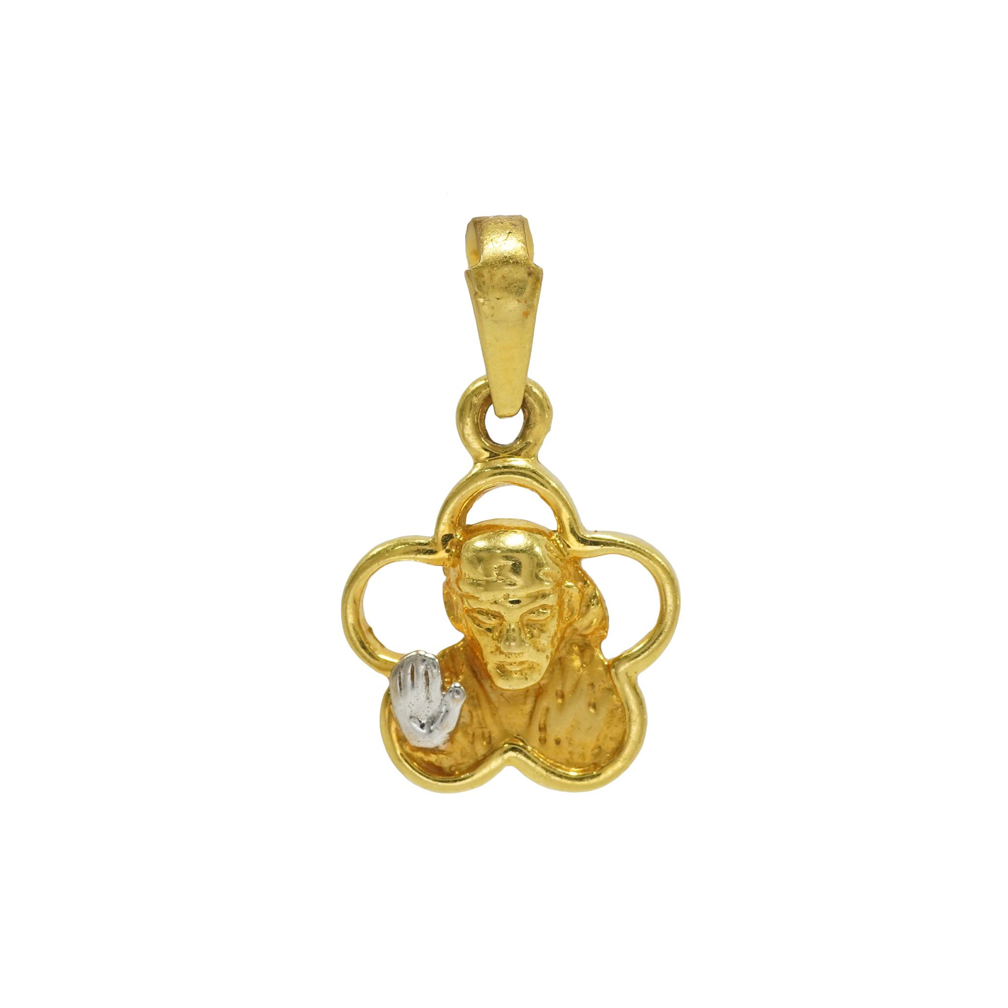 Golden Sai Baba Blessing Pendant (2.37 grams) - 22KT BIS 916 Hallmark Yellow Gold