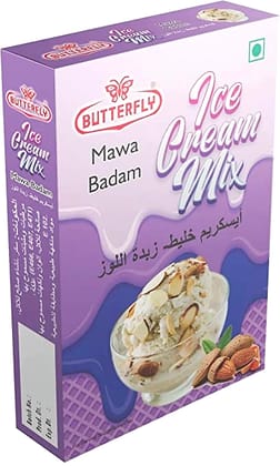 Butterfly Instant Ice Cream Mix, 150 Grams (Mawa Badam)  by Butterfly Dessert Mixes and Bakery Needs.