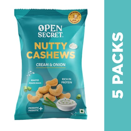 Nutty Cahews- Cream & Onion-60gms-Pack of 5