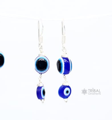 925 Sterling silver evil eye handmade hoops earring amazing customized drop dangle evil eyes jewelry for girl's s1163