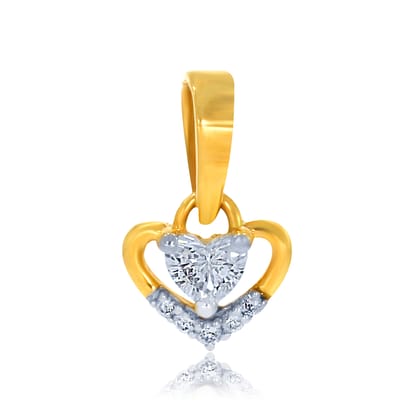 Senco Gold Hearty Heart Diamond Pendant (0.7 gram / 0.2 Ct / EF-VVS / 14K Yellow Gold)