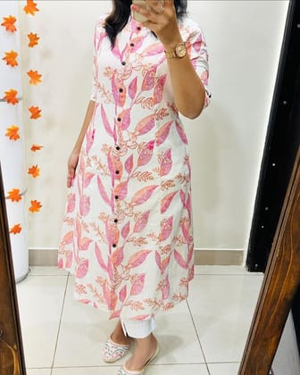 Women Leaf 🌿 Aline Kurta Set-M