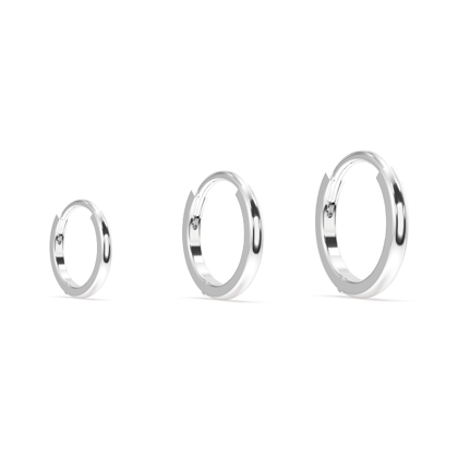 Evergreen Silver Hoops - Multiple Sizes-Rhodium plated / 5mm( inner diameter )
