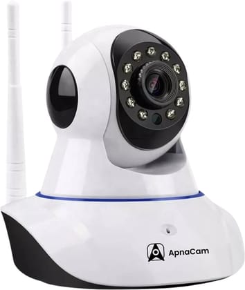 ApnaCam 3MP PTZ IP WiFi Outdoor IP66 Weatherproof Two-Way Audio Motion Detection Alarm SD Card Recording CCTV Surveillance Security Camera with 8 LEDs & IR’s Light, White