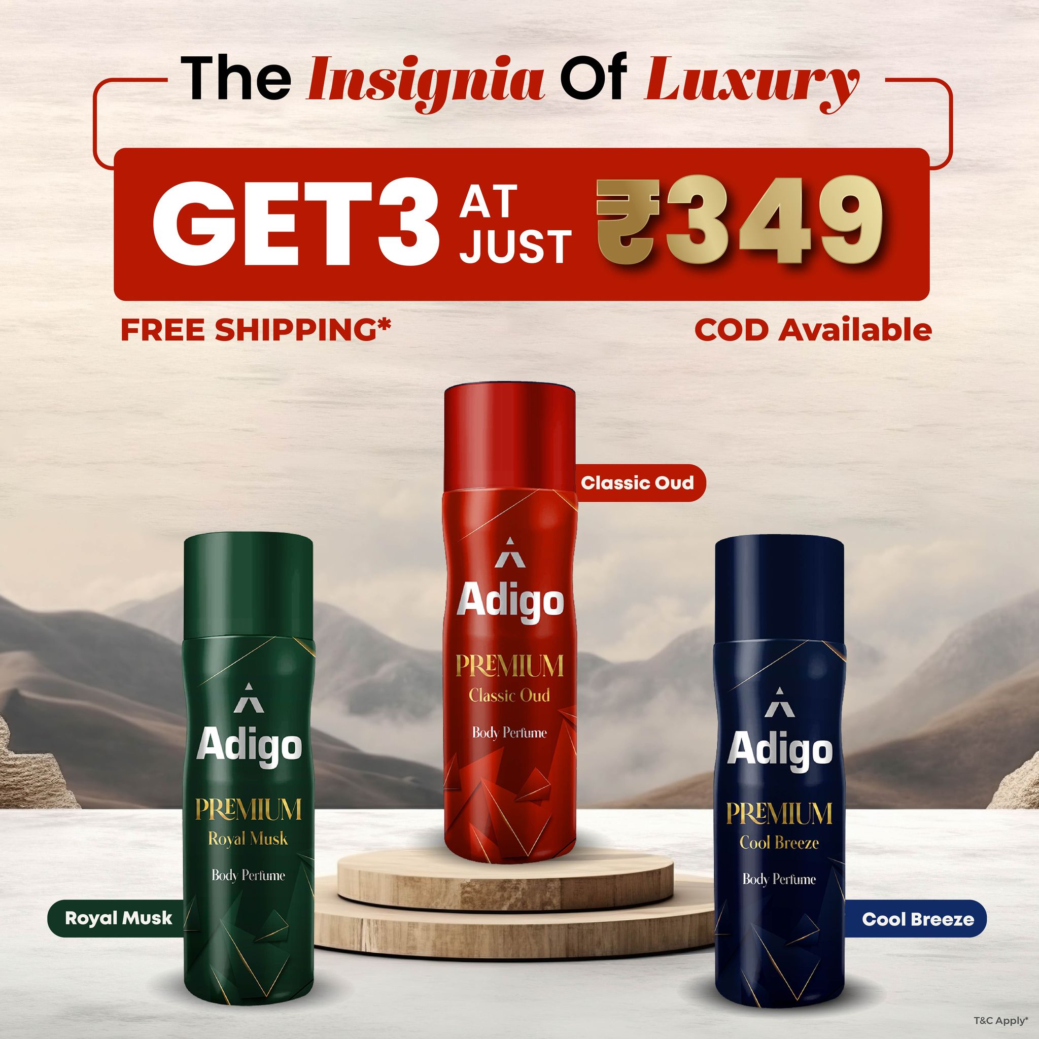 Adigo Premium Perfume Body Spray - Pack of 3