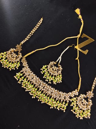 ZEVAR I Kundan Necklace With Pearl