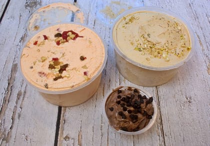 Mix Dry Fruit Brick+Rabri Pista Brick+Choco Chips Cup