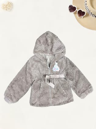 Girls Imported Fancy Jacket [GT-996] [2-6Years]-2-3Y (Size - 20) / Imported Fur / Brown