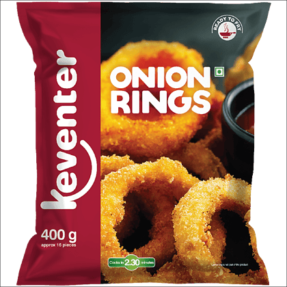 Keventer Ready To Cook Frozen Snack - Crispy Onion Rings, 400 G