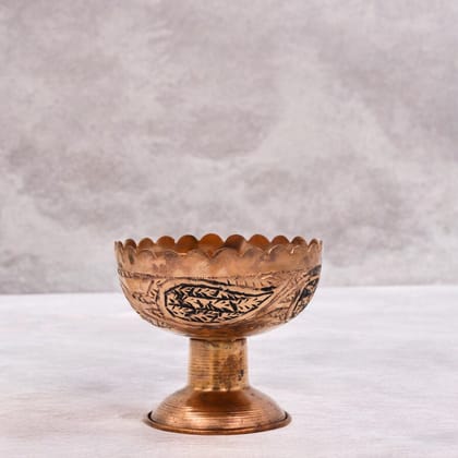 Kashmiri Copper Dessert Bowl-Copper