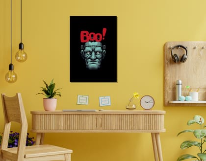 "BOO SCARY"- Shiny & Sturdy Metallic Poster  Art That Pops & Sticks (Literally!)-A3