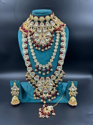 Traditional Mehroon Bridal Set by Zevar Jewellery