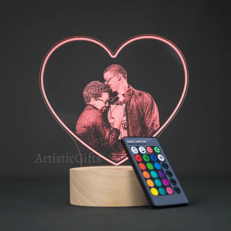 Light Up Heart Photo Lamp