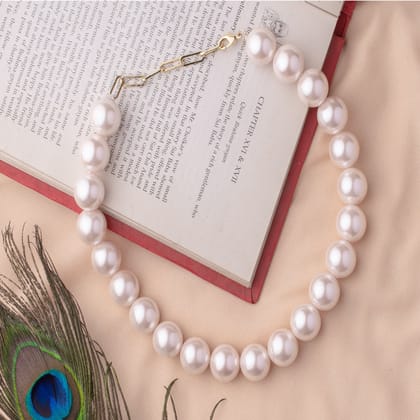 vivinia BY VIDHI MEHRA Florence White Womens Pearl Short Necklace set (Freesize) - VN871
