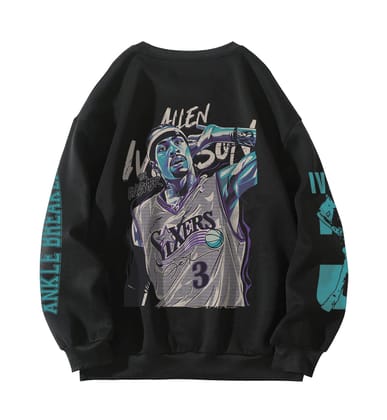 Allen Version Designed Oversized Sweatshirt-S / Black