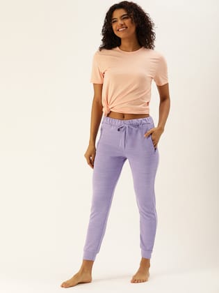 Women Purple Slim Fit Joggers-M