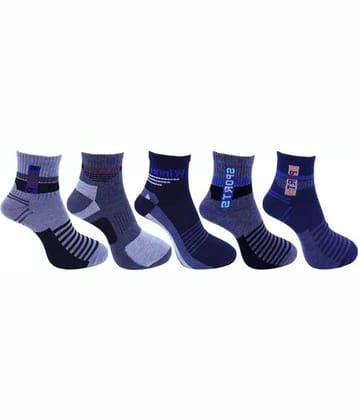 Cavenders Pack of 5 Mens Cotton Blend Ankle Length Socks ( Multicolor ) - Multicolor