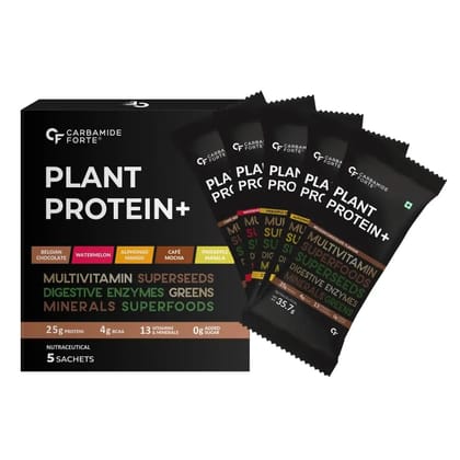 Carbamide Forte Plant Protein Powder | 5 Flavors Protein Powder - Pack Of 5