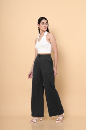 Grey Flared Casual Pants-S