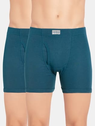 Jockey Men's Super Combed Cotton Rib Solid Boxer Brief 8008 Assorted Pack of 2-M / Assorted