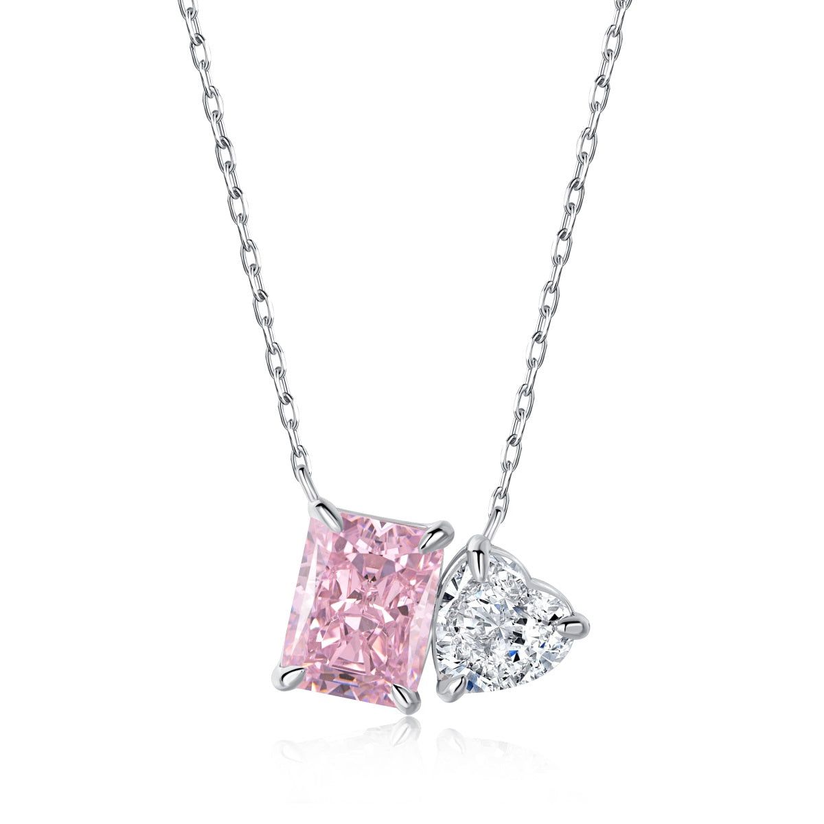 CRUSHED PINK NECKLACE - Fine Silver-Silver
