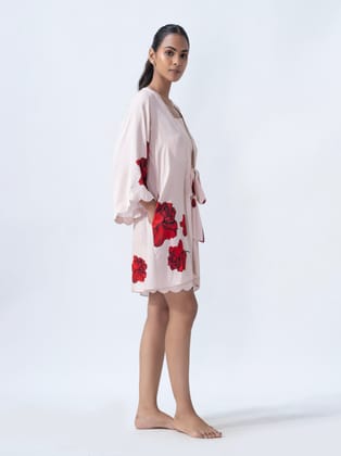 Rose Sorbet Short Robe-XS