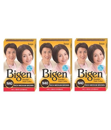 Bigen Rich Medium Brown Temporary Hair Color Light Brown 6 g Pack of 3
