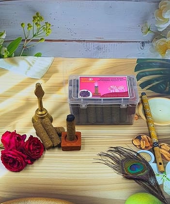 GAVO HARSHIDDHI Gulab Fragrance Cow Dung Dhoop Batti - 30 Sticks | Long-Lasting Natural Rose Incense Dhoop Batti | Dhoop Sticks for Pooja, Home Fragrance, Hawan, Air Purification and Meditation-P