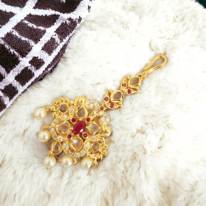 Diamond Spark Red-White Tika-Red-White / Gold Plated