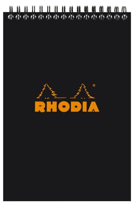 Rhodia Classic Black Wirebound Line Ruled Notepad-Black / Lined / A5