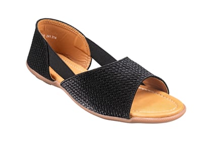 Trendz Ladies Black Sandal-Black / D. Grey / 3