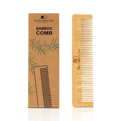 Bamboo Lily Handmade Comb for Hair Growth | Travel Friendly - Pack Of 2