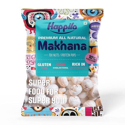 Happilo Premium All Natural Fox Nuts (Phool Makhana) 200g Healthy Snack Low Calorie Gluten Free and Vegan
