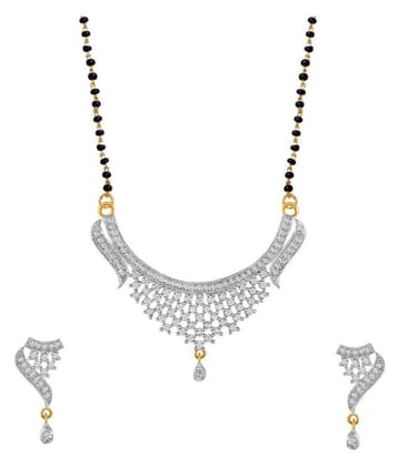 Fashion Frill White Mangalsutra Set