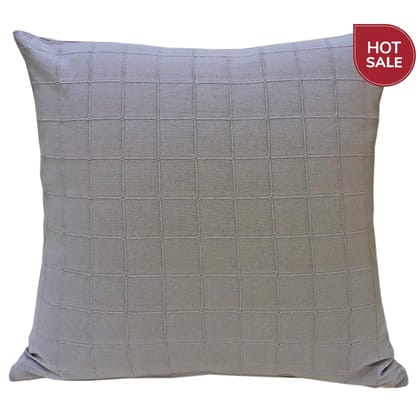 18" Grey Checkered Cotton Cushion Cover-1 Piece