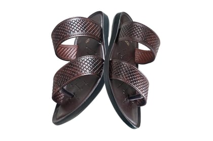 VKC Pride Gents Brown Chappal PU (Gp 4461)-Brown / 7