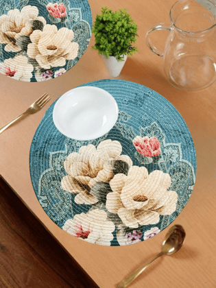 Printed and Braided Cotton Table Mats-Set of 2