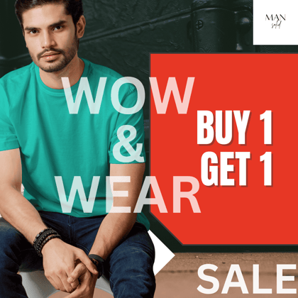 Man-Solid Emerald T-Shirt with Citrus Dew 50ml EDP – Vibrant Style & Sporty Freshness-M