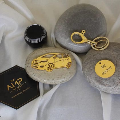 Honda Jazz (2015) Keychain-Side View / Gold