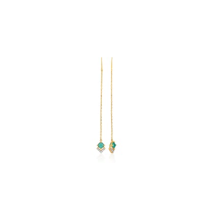 Senco Gold Chic Sui Dhaga Diamond Earrings (1.5 gram / 0.12 Ct / HI-SI / 18K Yellow Gold)
