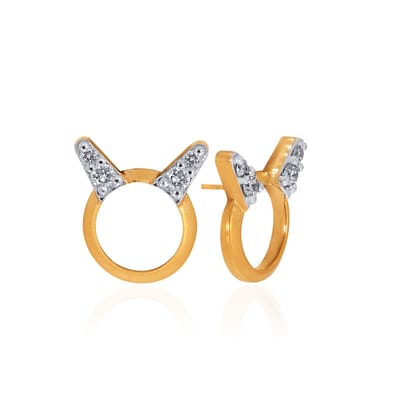 Senco Gold 14K Yellow Gold Kids Diamond Studs Earrings (1 gram / 0.07 Ct / HI-SI / 14K Yellow Gold)