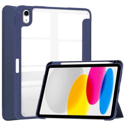 Valente Versatile Stand Case for iPad 10th Generation (2022) - Enhanced Protection with Sleek Design-NavyBlue