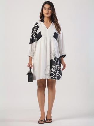 Monochrome Magic Cotton Dress-L