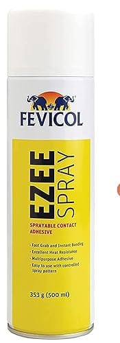 Fevicol Ezee Spray Multi-Purpose Adhesive, 383g Bottle  Ideal for Indoor and Outdoor Use  Strong Bonding for Various Materials, Perfect for Crafts, Repairs, and DIY Projects