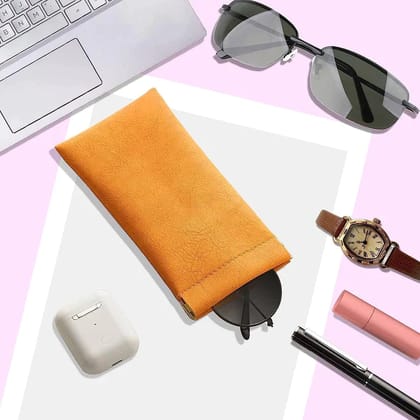 SOFT LEATHER READING GLASSES BAG CASE