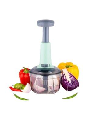 Kitchen Manual Hand Chopper with 3 Blades and 1 Plastic Whisker, Multipurpose Manual Vegetables, Onion, Chili, Salad, Fruit Cutter Chopper (Plastic, 650ml) PREMIUM QUALITY PRODUCT