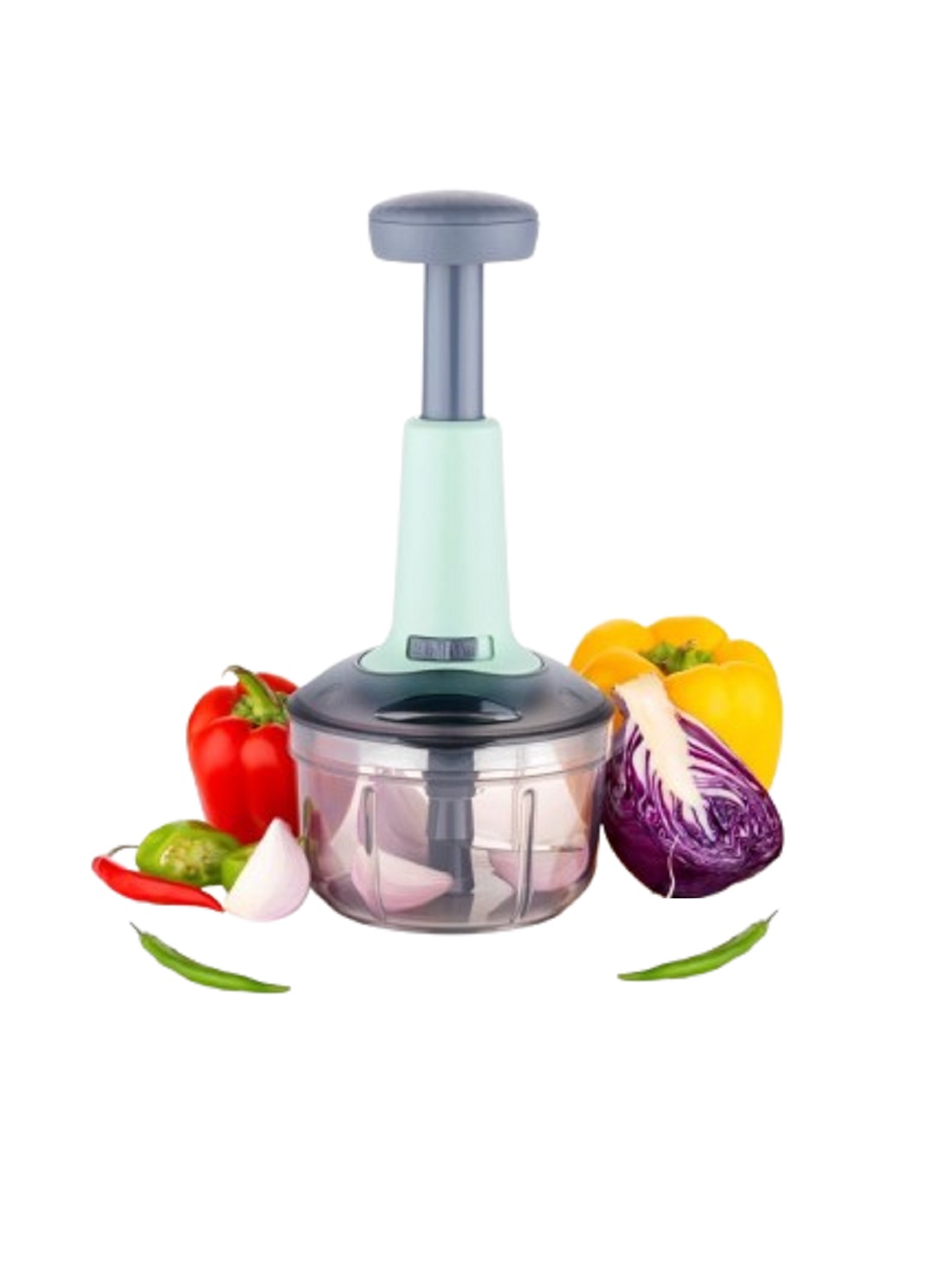 Kitchen Manual Hand Chopper with 3 Blades and 1 Plastic Whisker, Multipurpose Manual Vegetables, Onion, Chili, Salad, Fruit Cutter Chopper (Plastic, 650ml) PREMIUM QUALITY PRODUCT