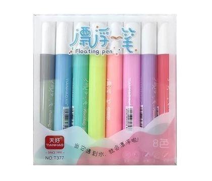 8 Pcs Neon Color Water Based Ink Floating Pens Doodle Pen Playing Educational Toy Magical Water Painting Pen,Painting Floating Marker Pens Drawing Water Kit Set Toys Gift,Multicolor